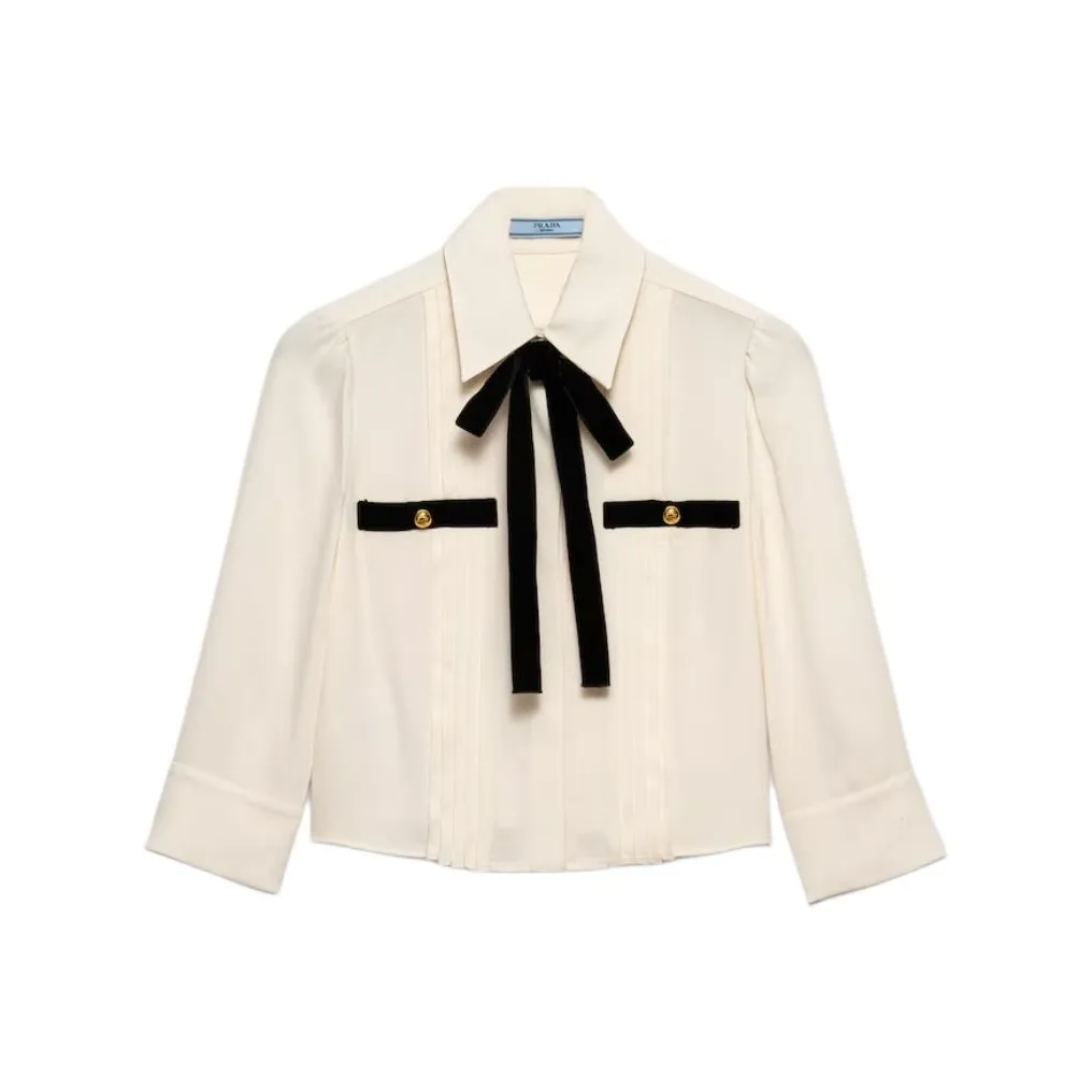 PRADA Pleated Sablé Blouse