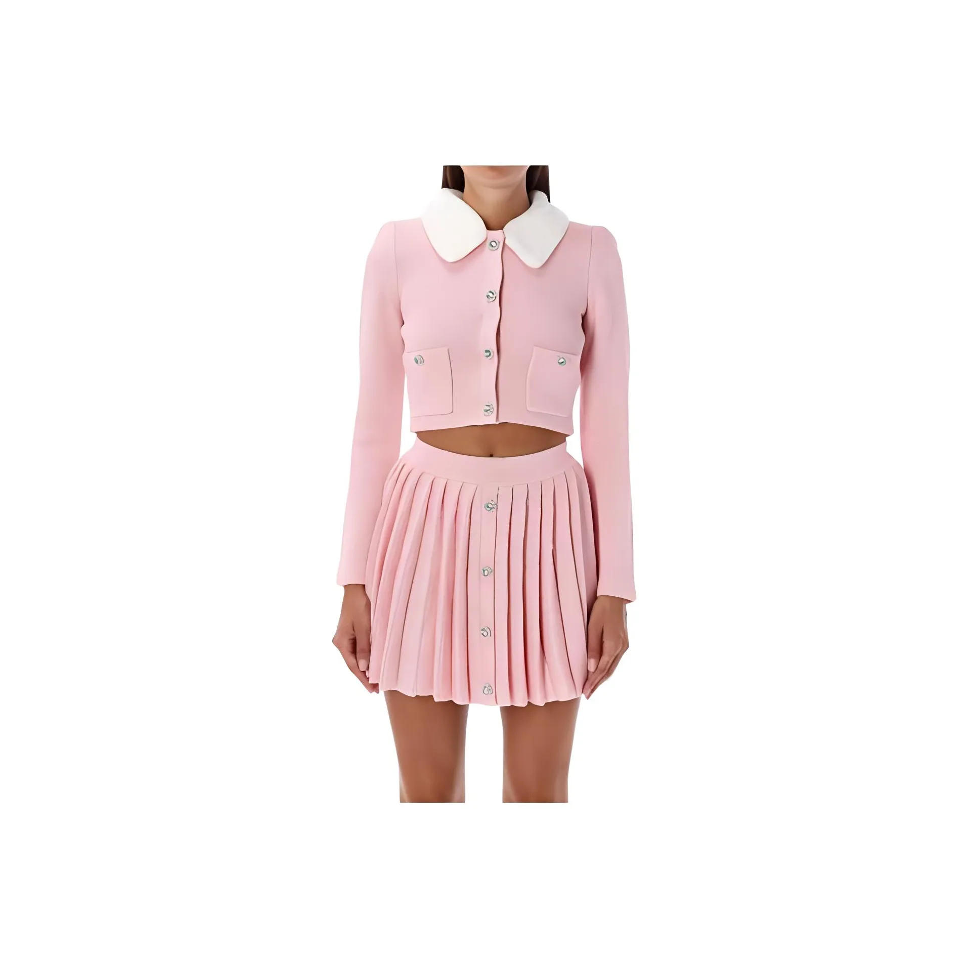 Self portrait Embellished Cropped Cardigan