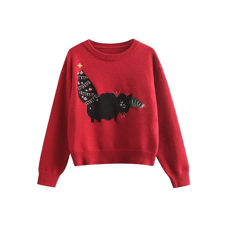 PASSCODIO Трикотаж Женский Рождественский Красный