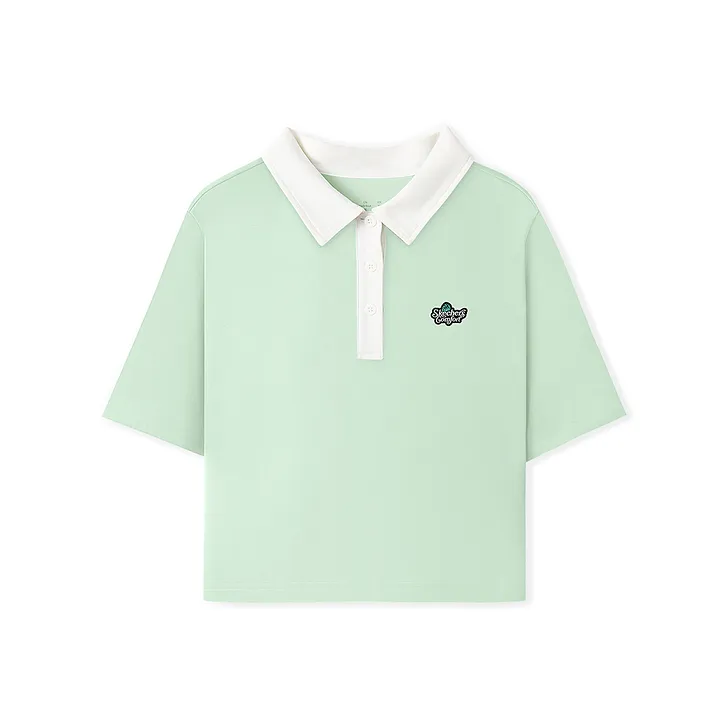 Skechers SS25 Поло Женские Лилия Зеленый 0215