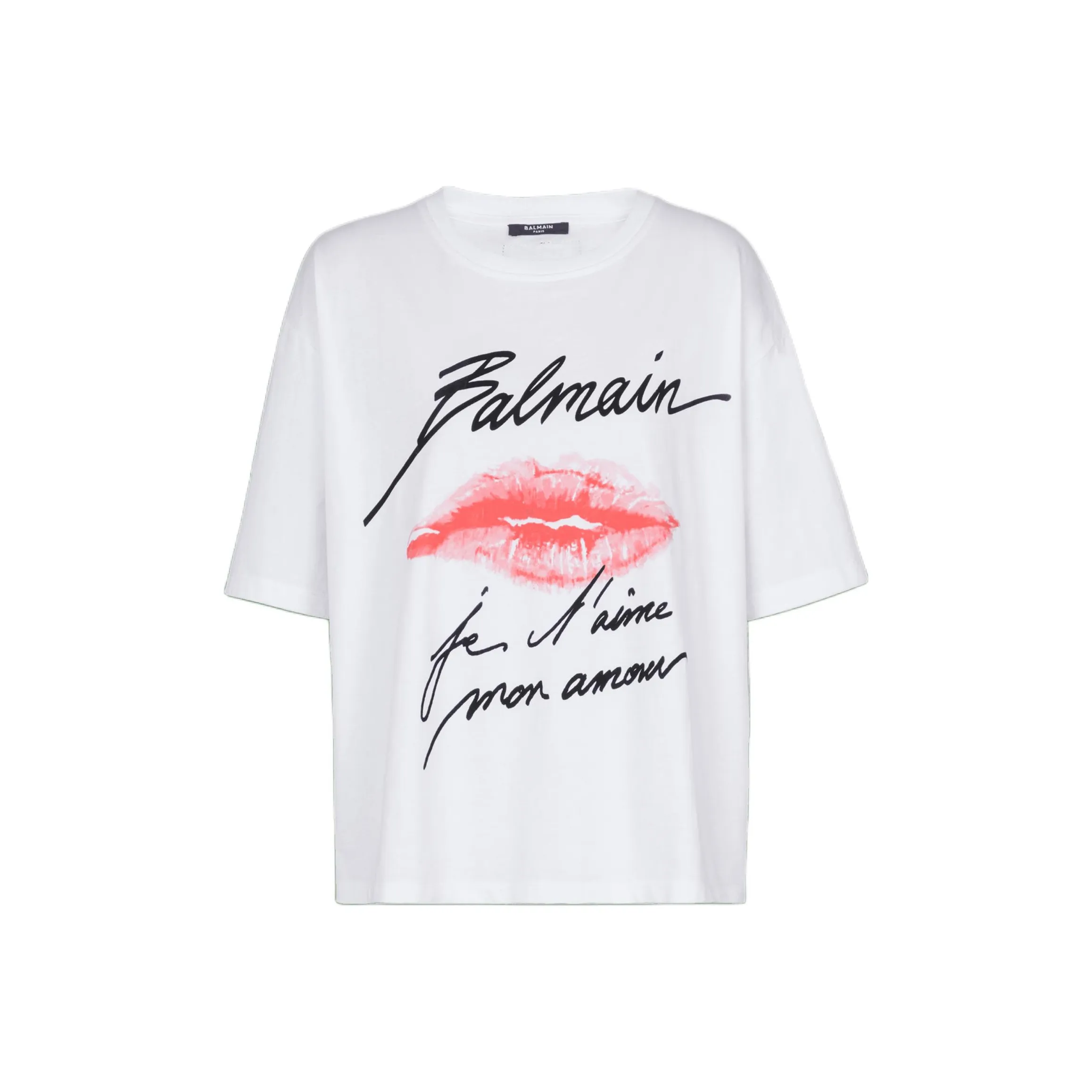 BALMAIN Kiss Printed Crewneck T Shirt