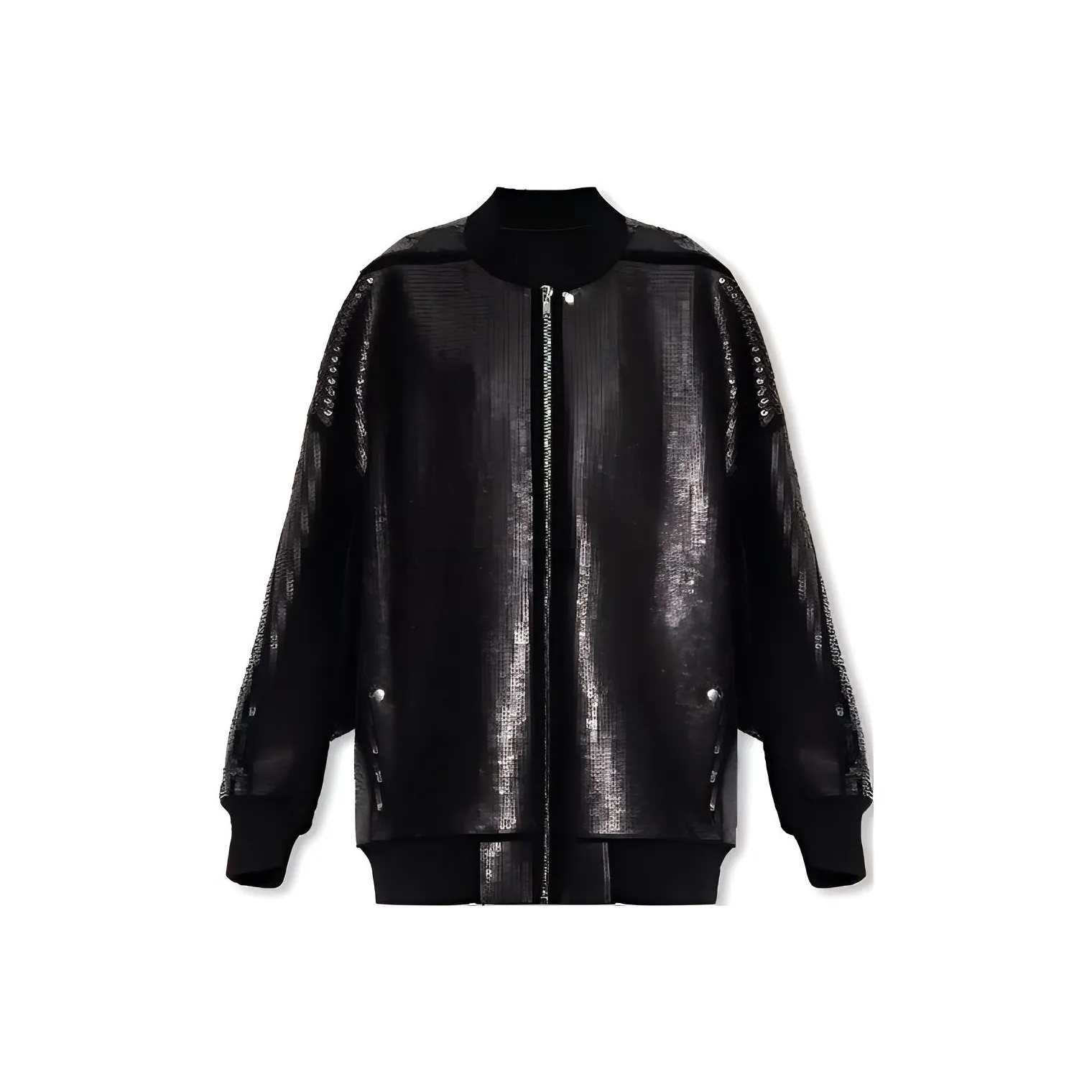 RICK OWENS Sequin Embellished Zip Up Coat