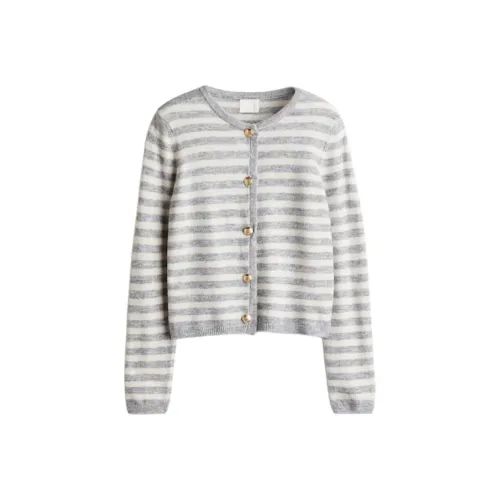 H&M Светло-серый Смешанный цвет/Белый Женские Трикотаж