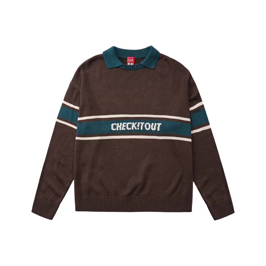 Checkitout Sweatshirt Unisex Choco Sailor-Brown/Blue/Ecru