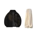 블랙+아이보리 (기모 바지)