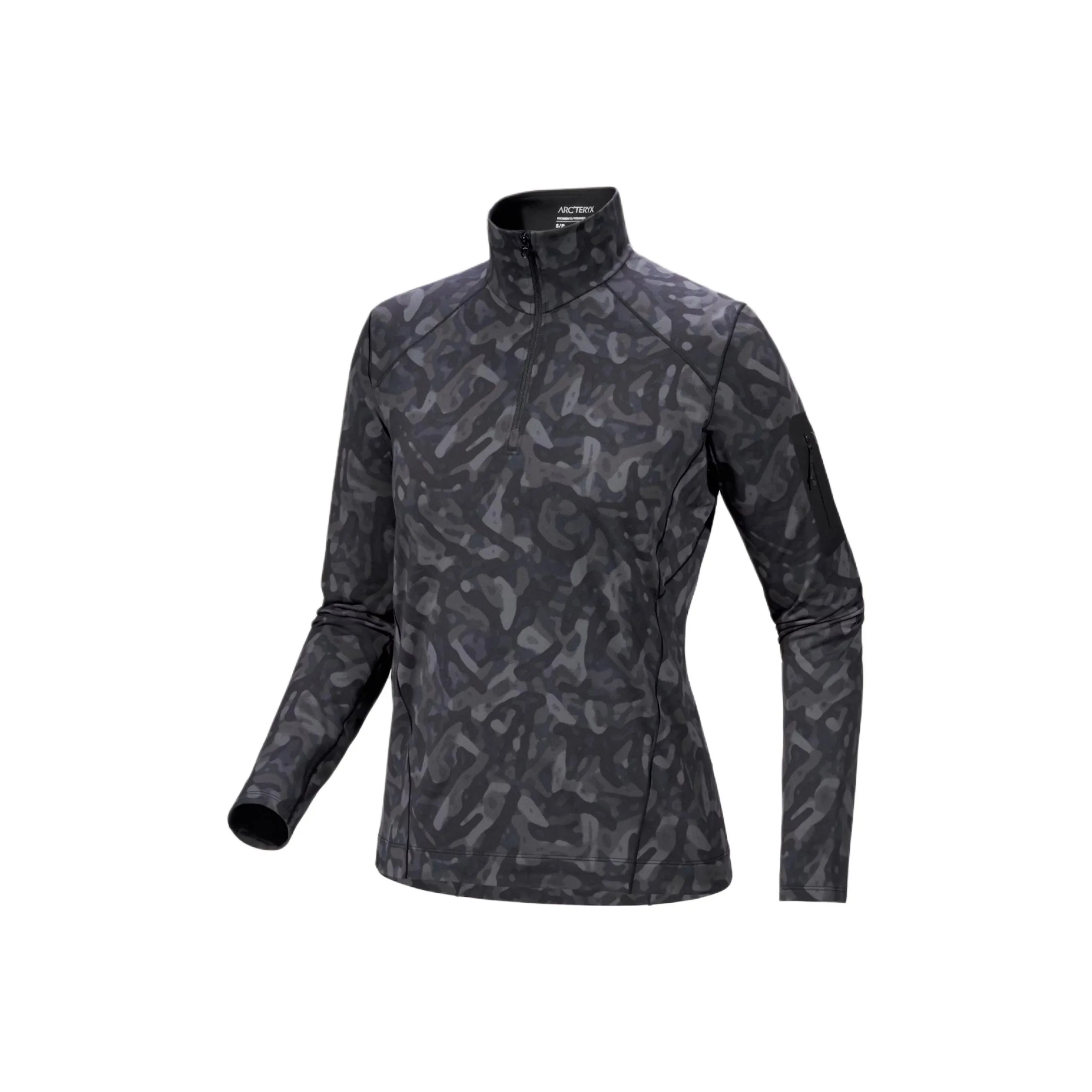Arcteryx RHO FW24 Zip Neck Print Women's Jacket Women's Black