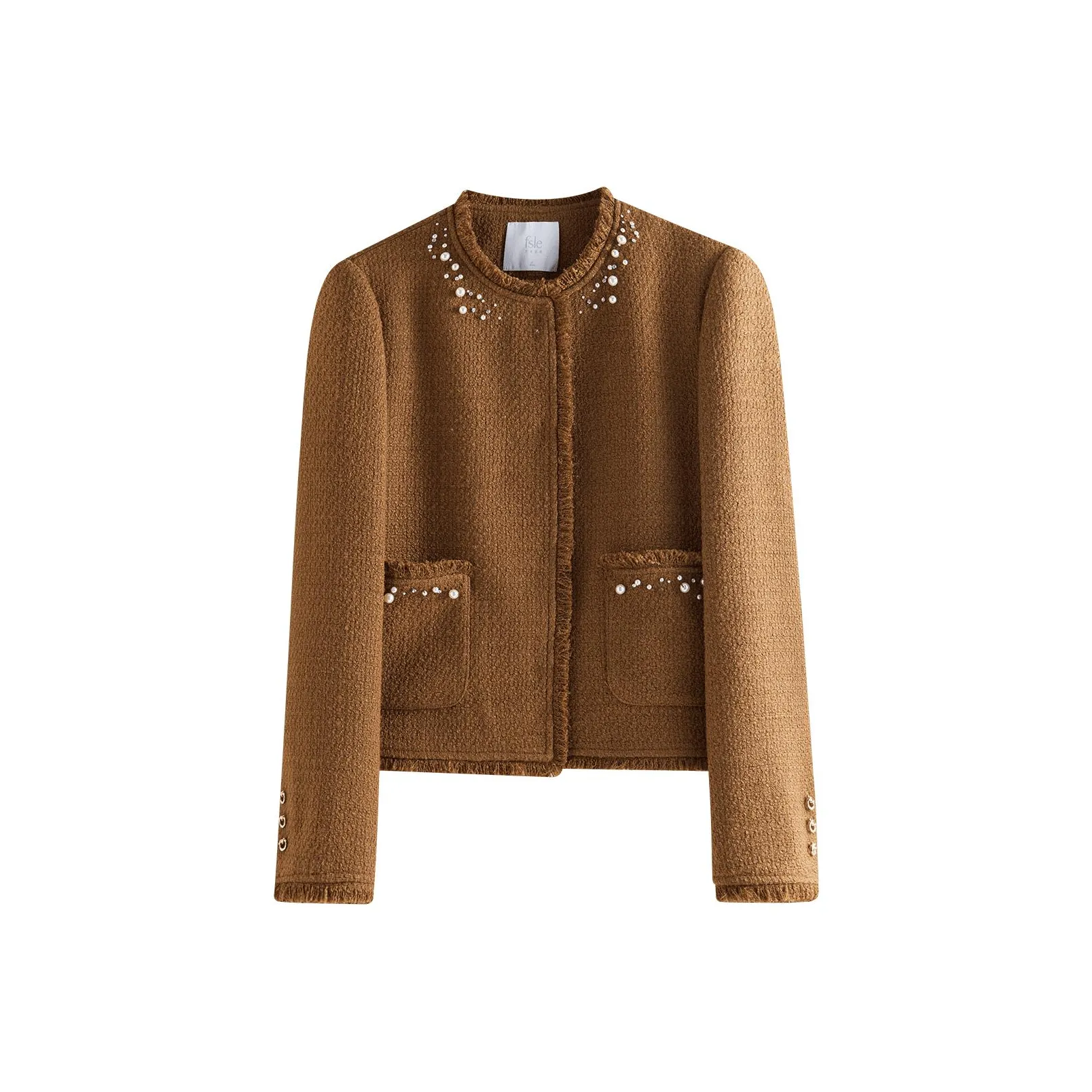 FANSILANEN Wool Texture Heavy Duty Jacket Coat Women's Caramel Coffee