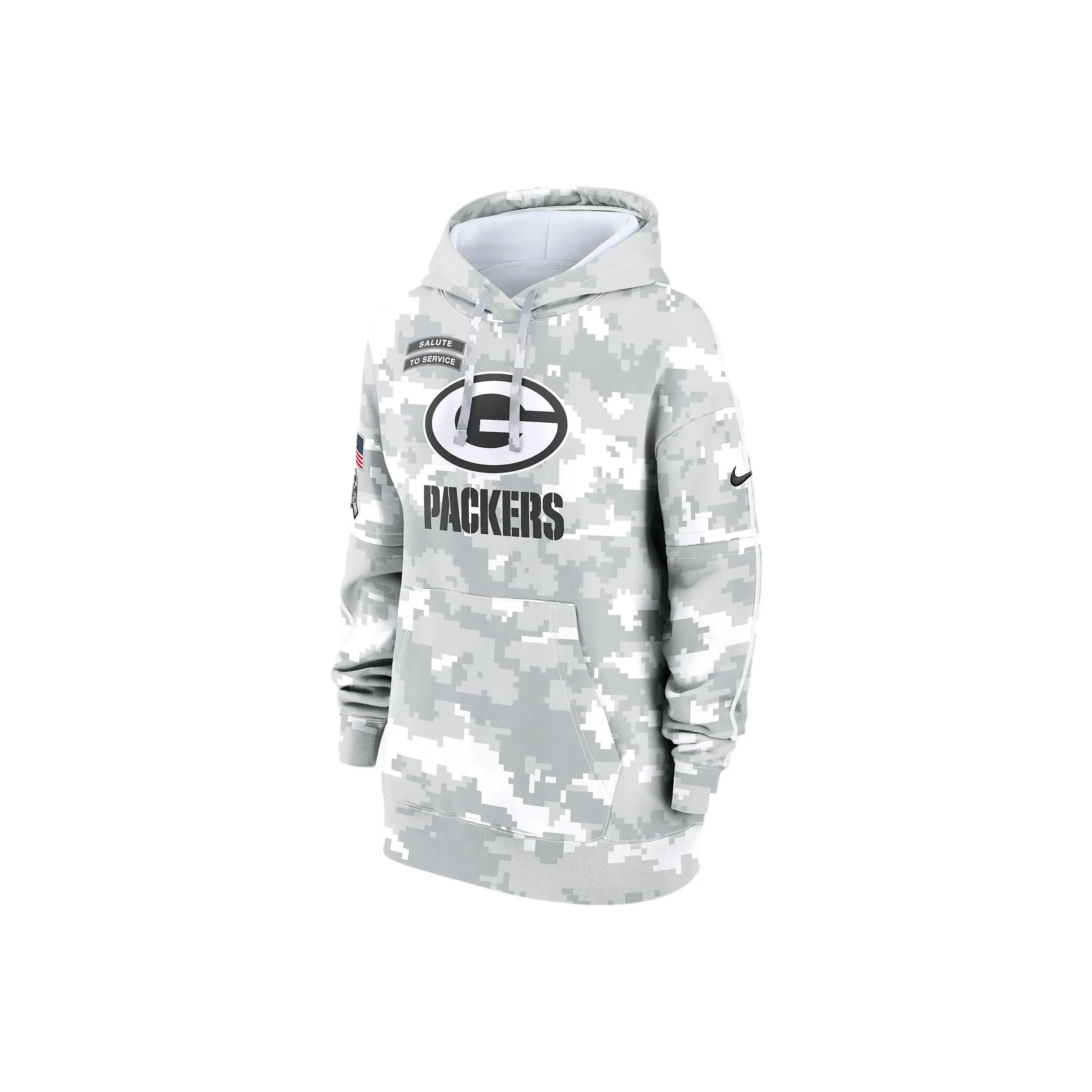 Nike Green Bay Packers Salute To Service Primary Edge Club Women's Nike Nfl Pullover Hoodie