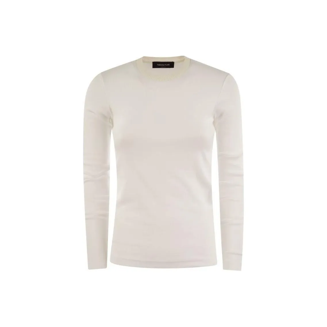 Fabiana Filippi Long Sleeved Crewneck Ribbed T Shirt