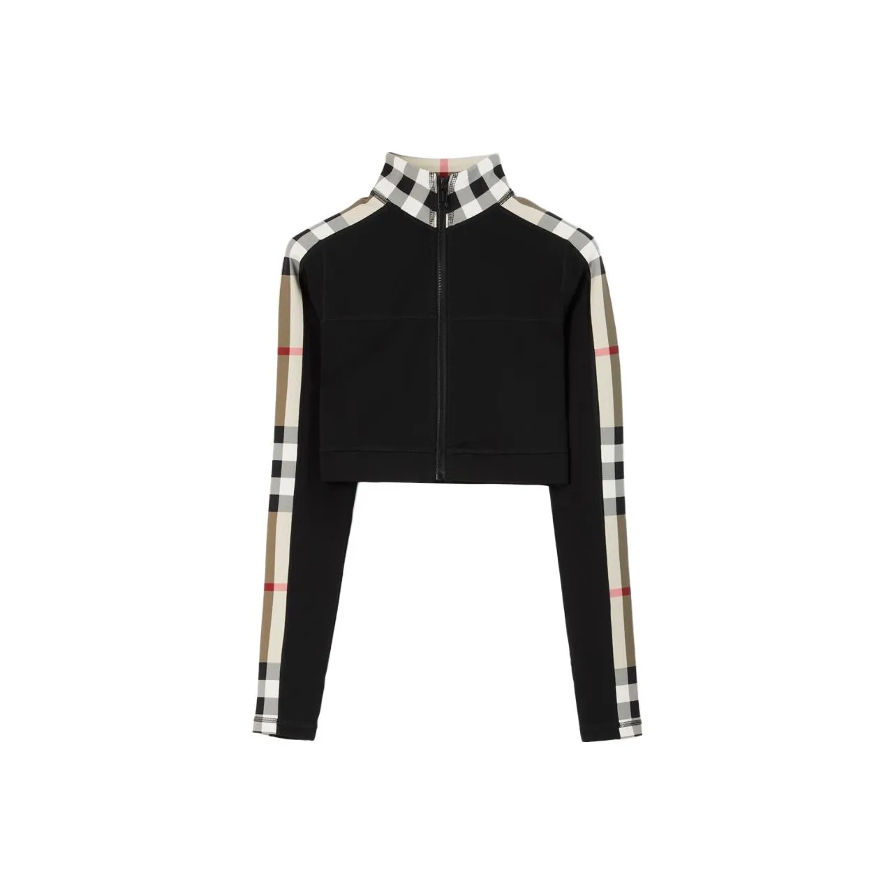 Burberry Check Print Cropped Top 
Black
