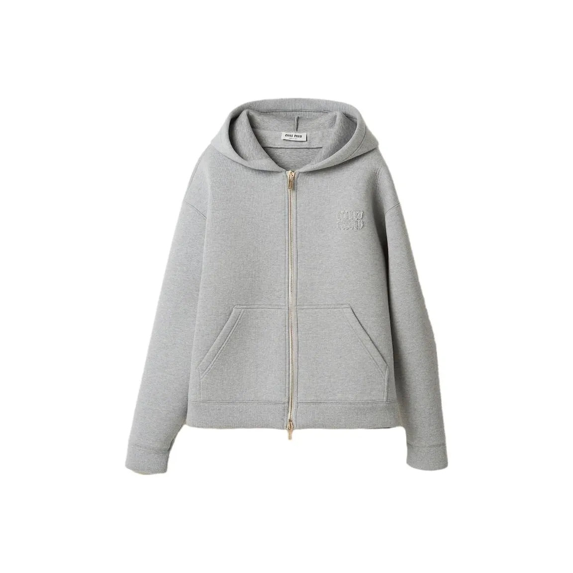 MIU MIU Logo appliqué Cotton Hoodie