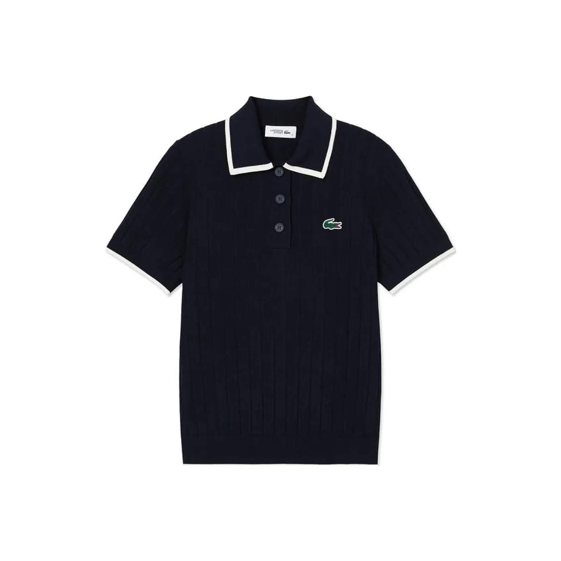 LACOSTE Polo Shirt Women's Navy Blue/White