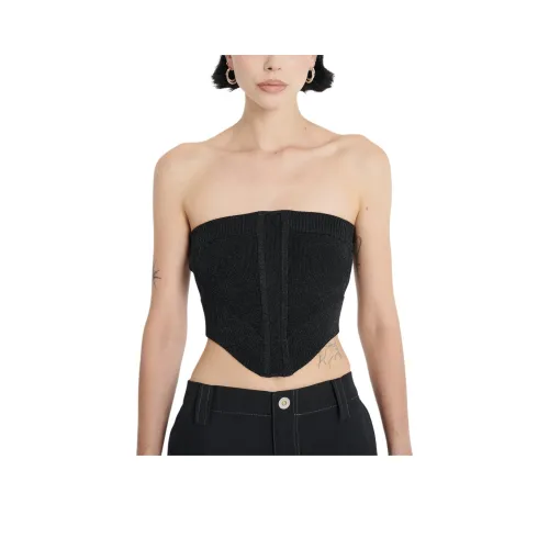 DION LEE Черный/Черный Женские Топы без бретелек