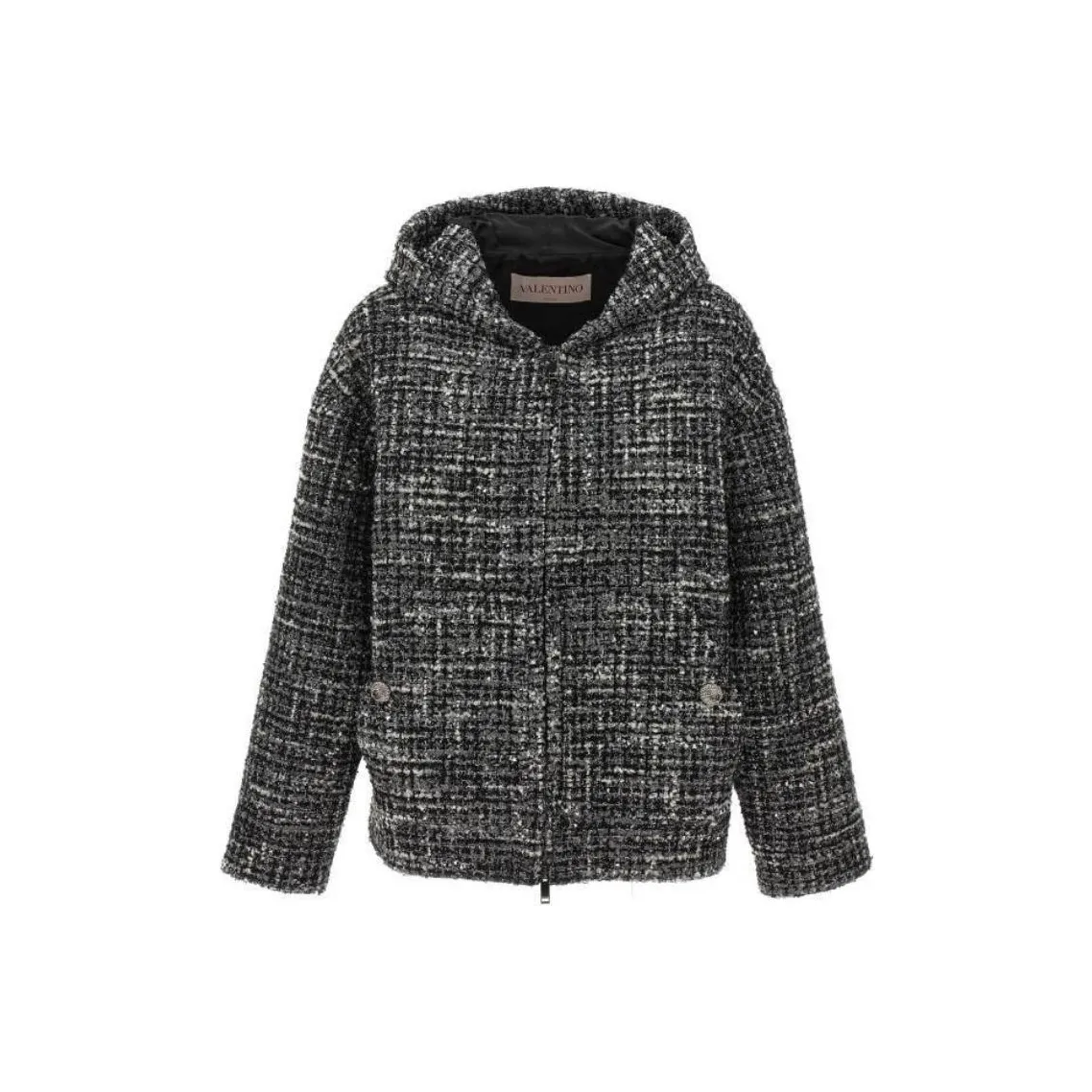 Valentino Zip Up Tweed Jacket
