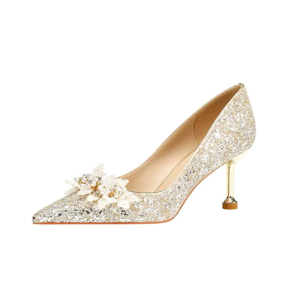 Lan Miao Узкий каблук Высокие каблуки Женские Золото