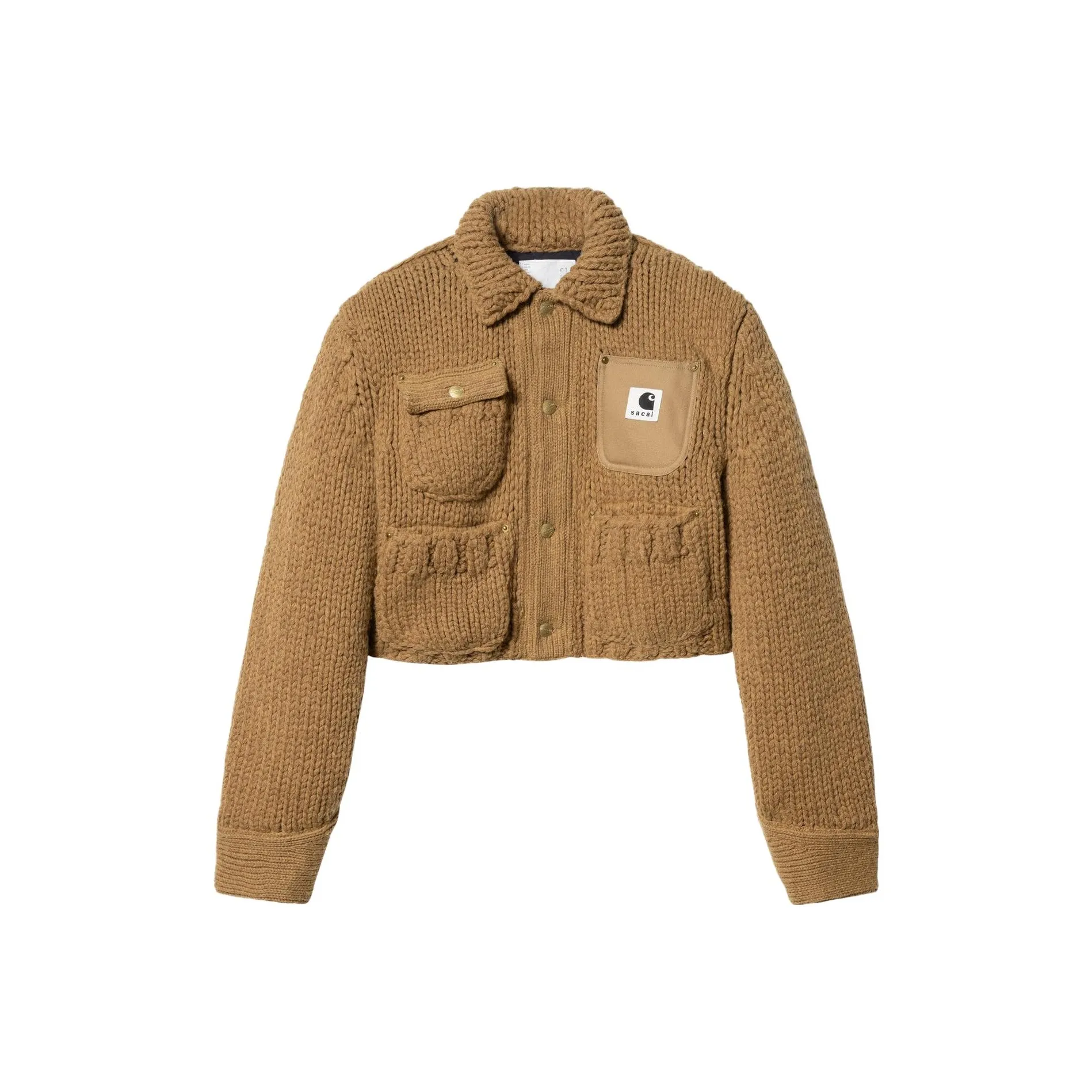 Sacai X Carhartt Wip Women's Knit Michigan jacket Championship Beige
