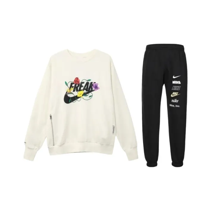 NIKE Экрю/черный Унисекс Повседневная спортивная одежда