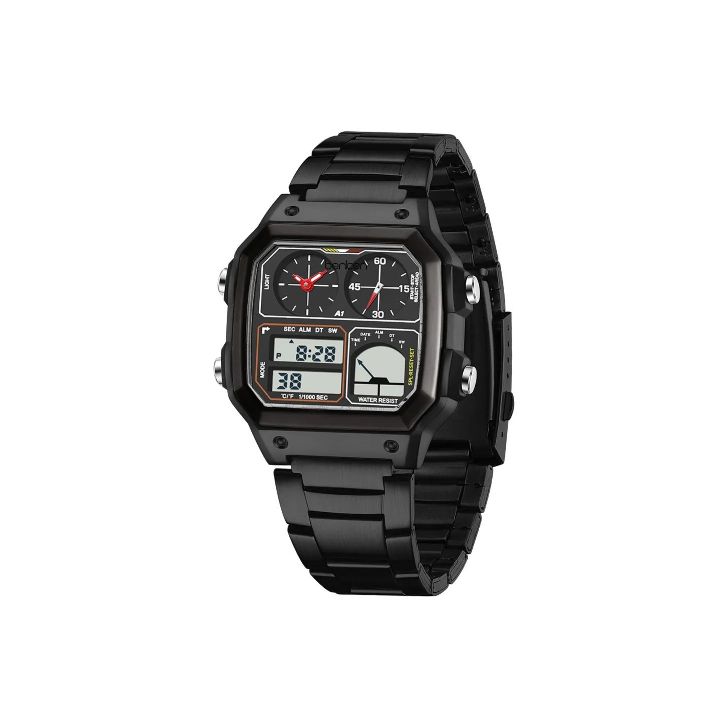 BENKEN Электронные + Кварцевые Механические Часы Мужские Черный Циферблат