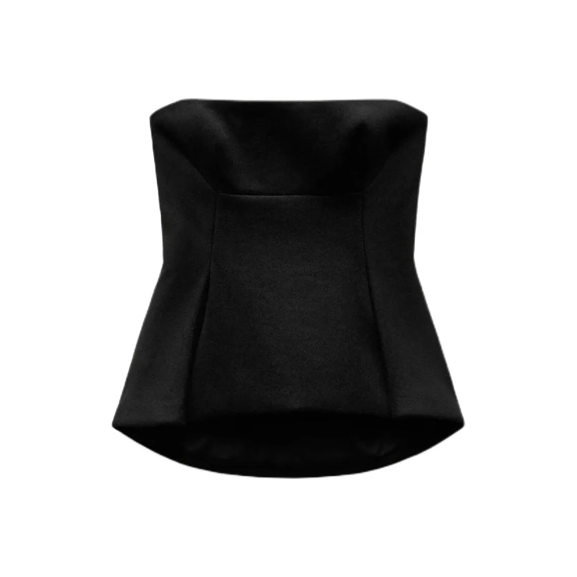 ZARA Без бретелек Топ Женский Черный