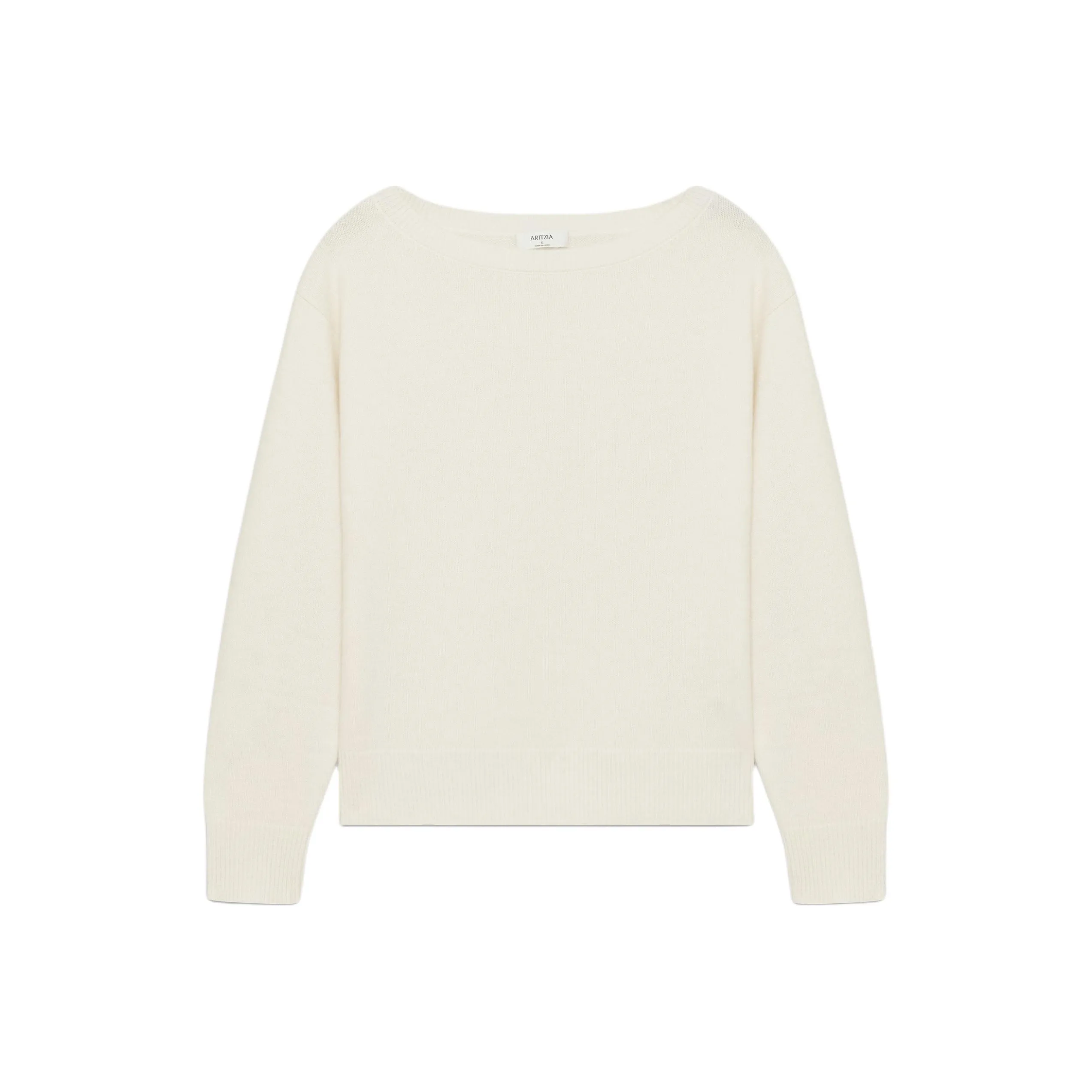 ARITZIA Кашемир Relaxed Boatneck Свитер Кашемир Свитер Женские Whisper White Whisper White