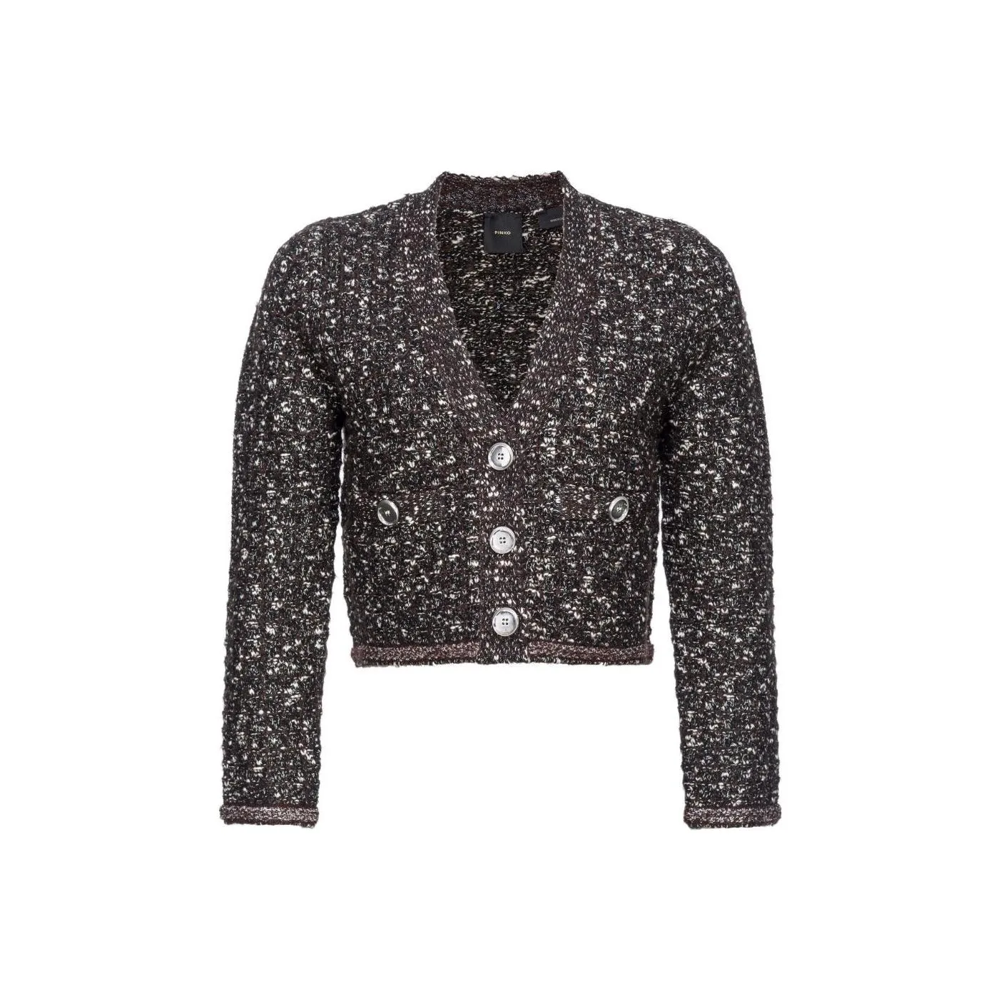 PINKO Bouclé Button Detailed Cropped Jacket