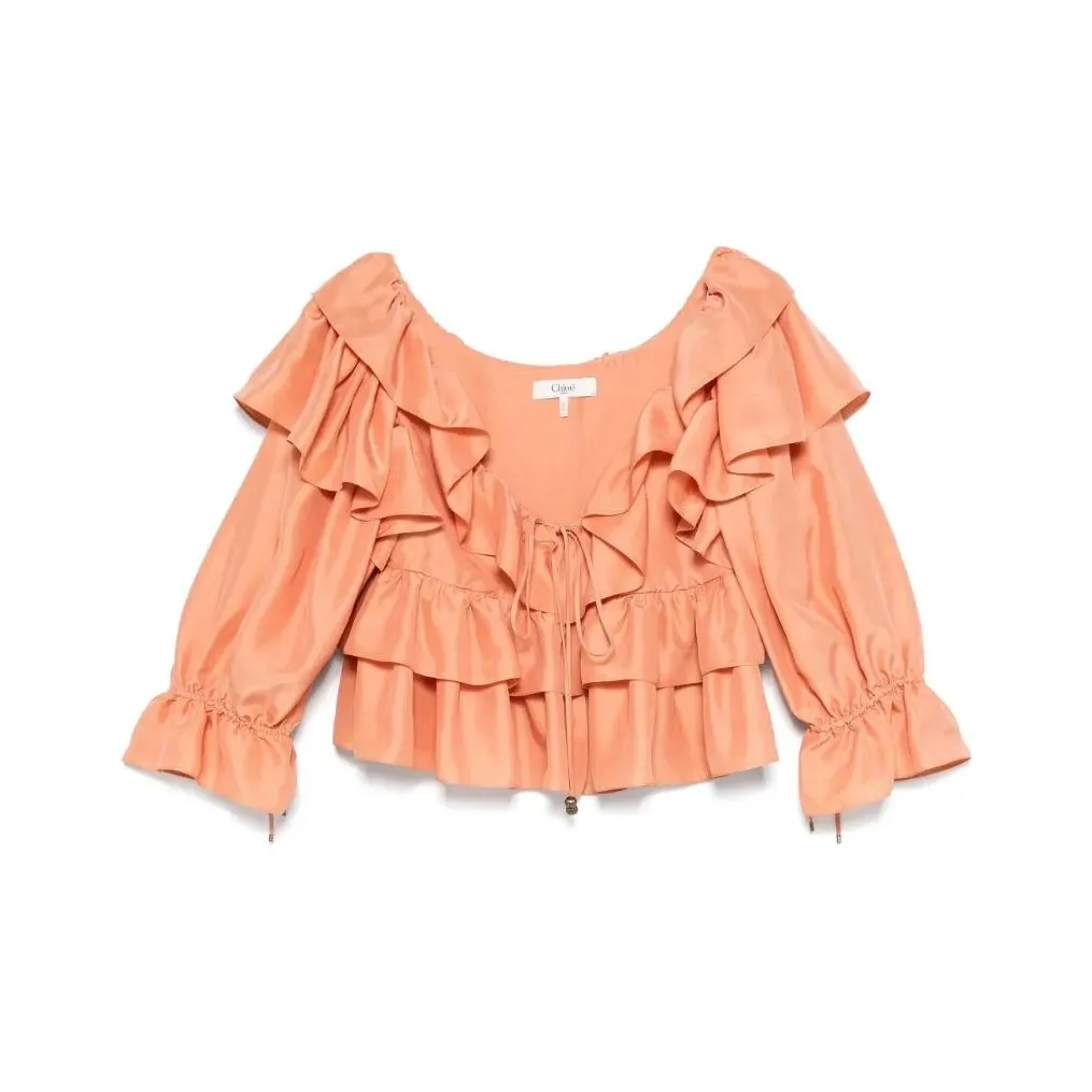 Chloé Ruffled Cropped Top