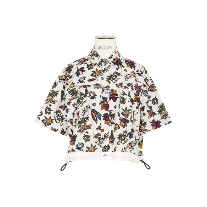 Sacai Tropical Print Shirt 'Ivory'