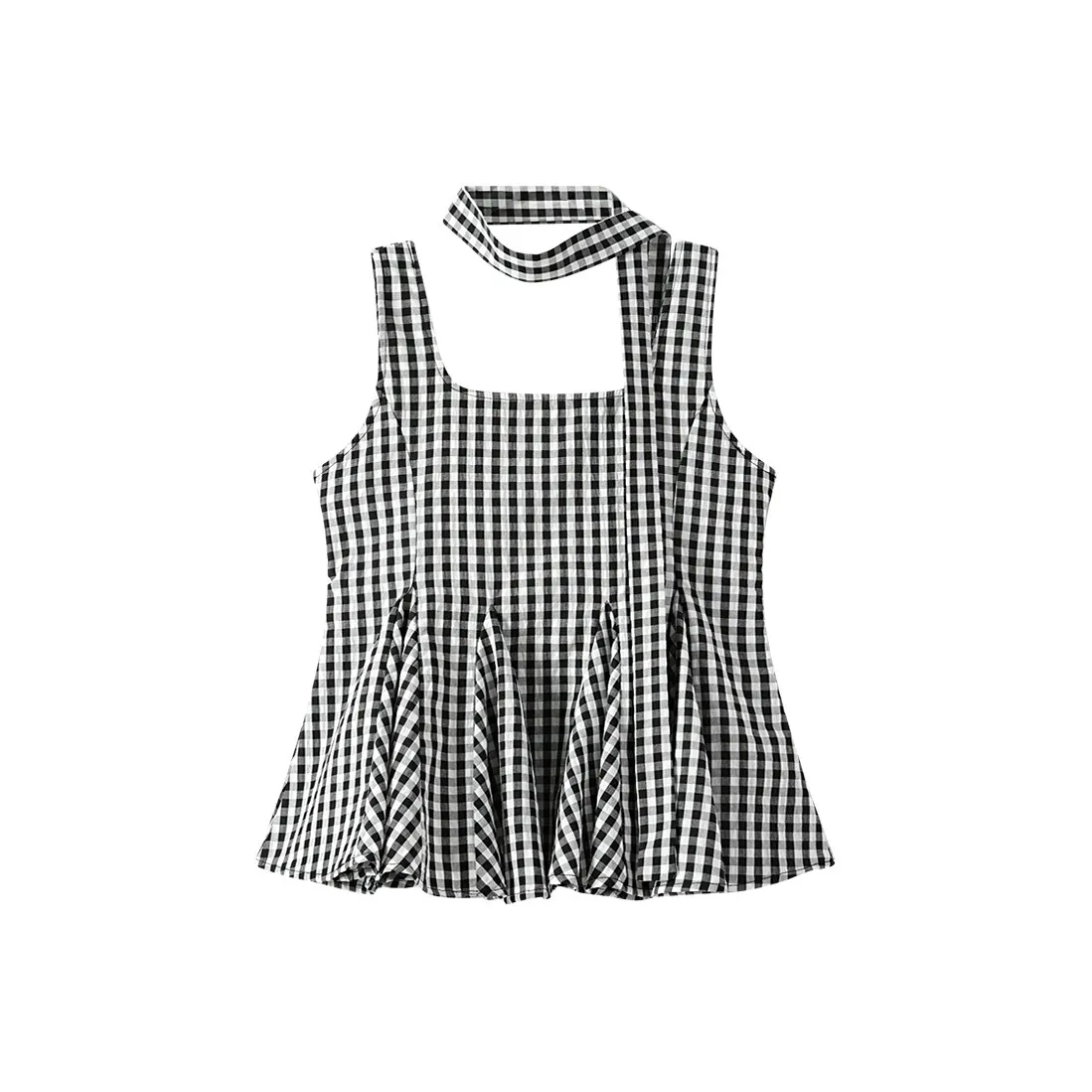 RTNH Майка Женская Черно-Белая Клетка