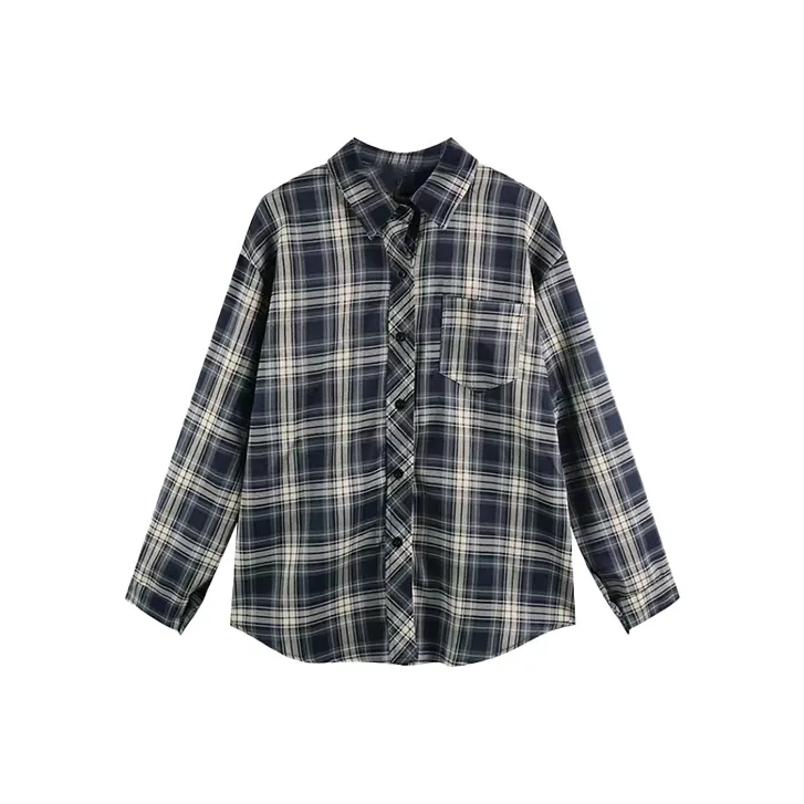 PAIN OR PLEASURE Весна And Осенний Рубашка Женские Серо-голубой