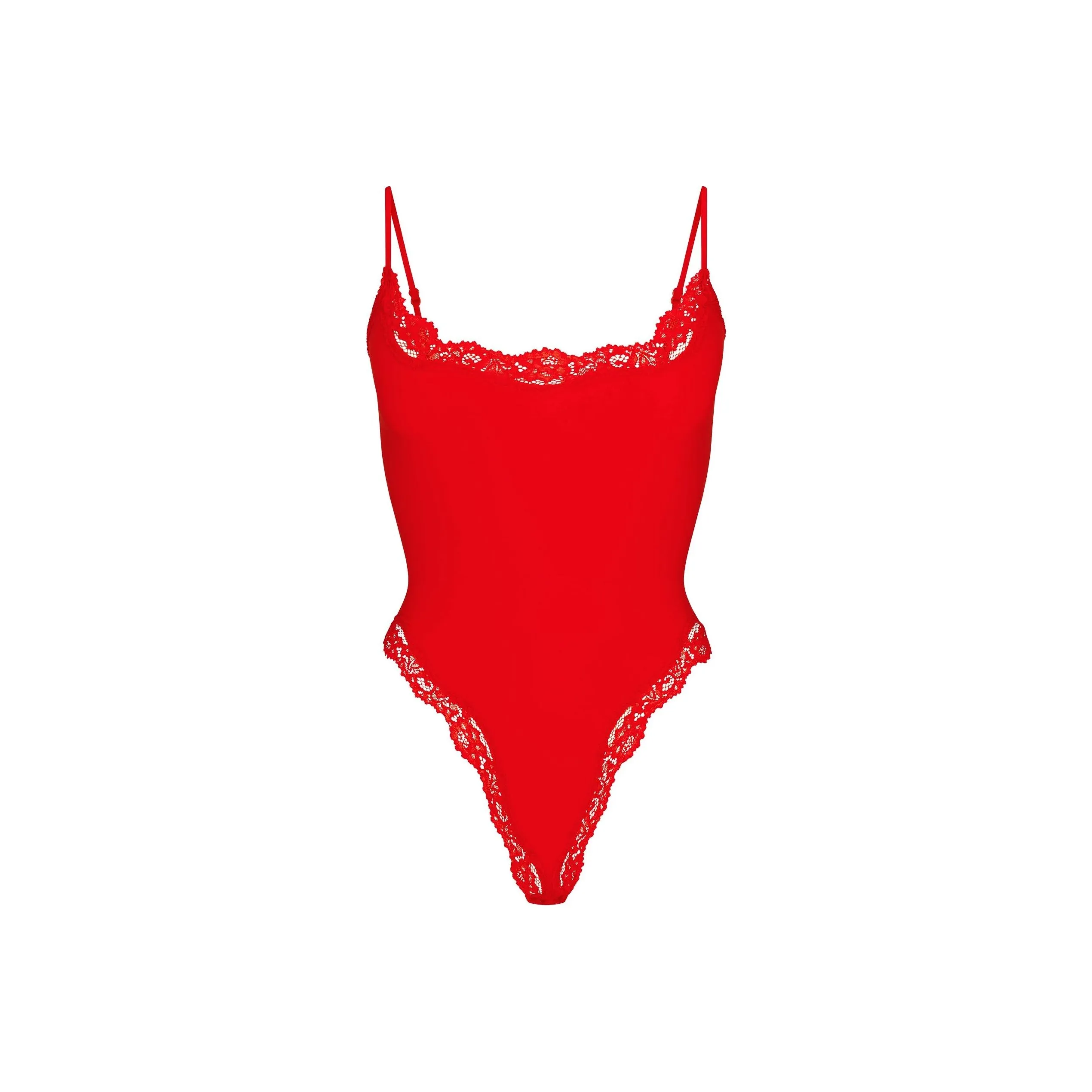 SKIMS Valentine's Day Collection SS25 Подходит для всех Кружевной комбинация CAMI BODYSUIT Комбинезон Женские CAYENNE Каяне