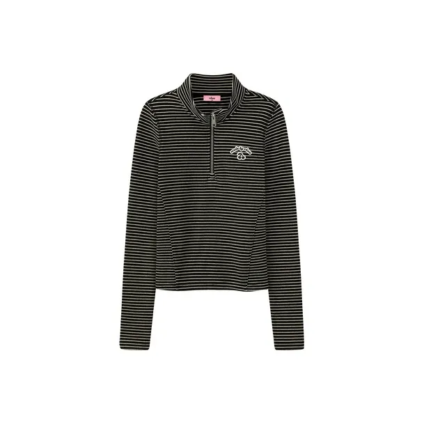 CHUU T-Shirt Женская Черно-Белая Полосатая