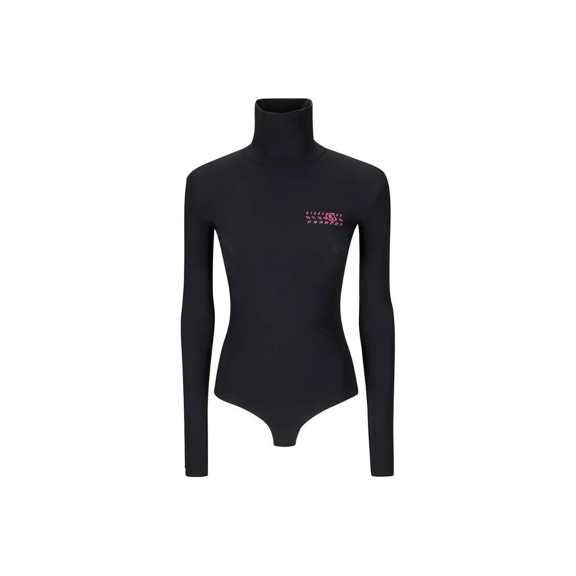 MM6 Maison Margiela Number Printed High Neck Bodysuit