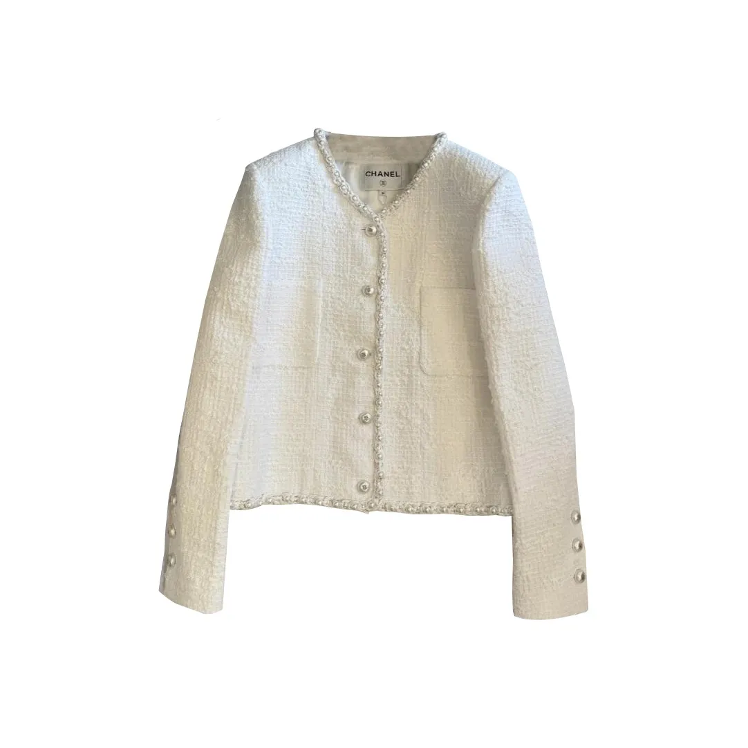 CHANEL Jackets Coats Women's White
