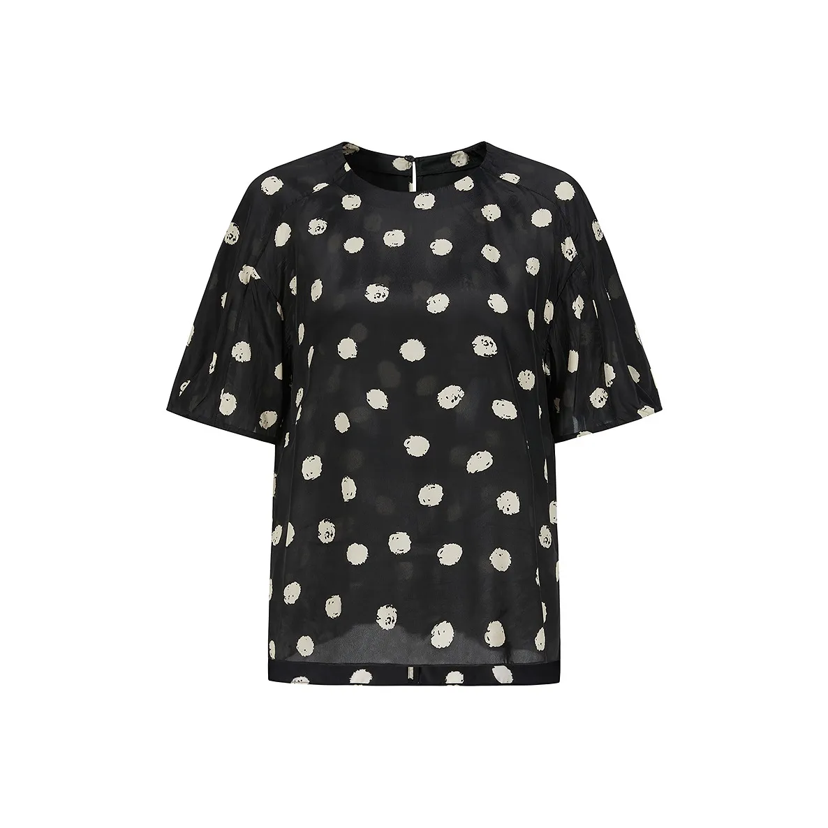 JZ. ANNAKRO Шифон Рубашка Женская Цветочный Черный