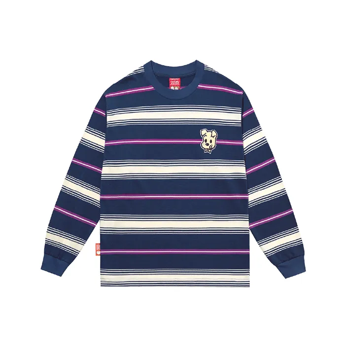 Checkitout Черница Inspector Длинный рукав Синий / Белый/Розовый Унисекс Свитшоты