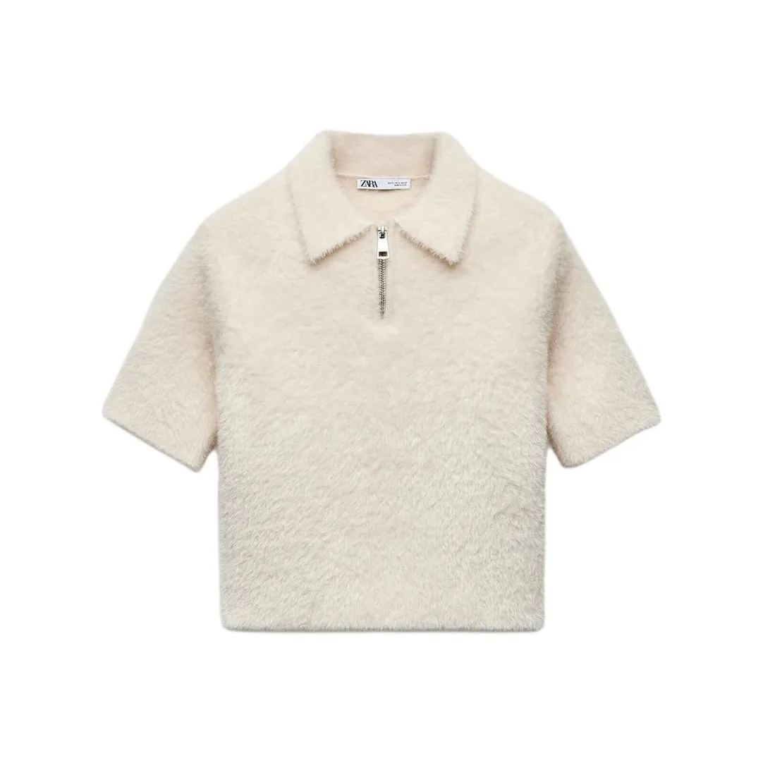 ZARA Бежевый Женские Поло