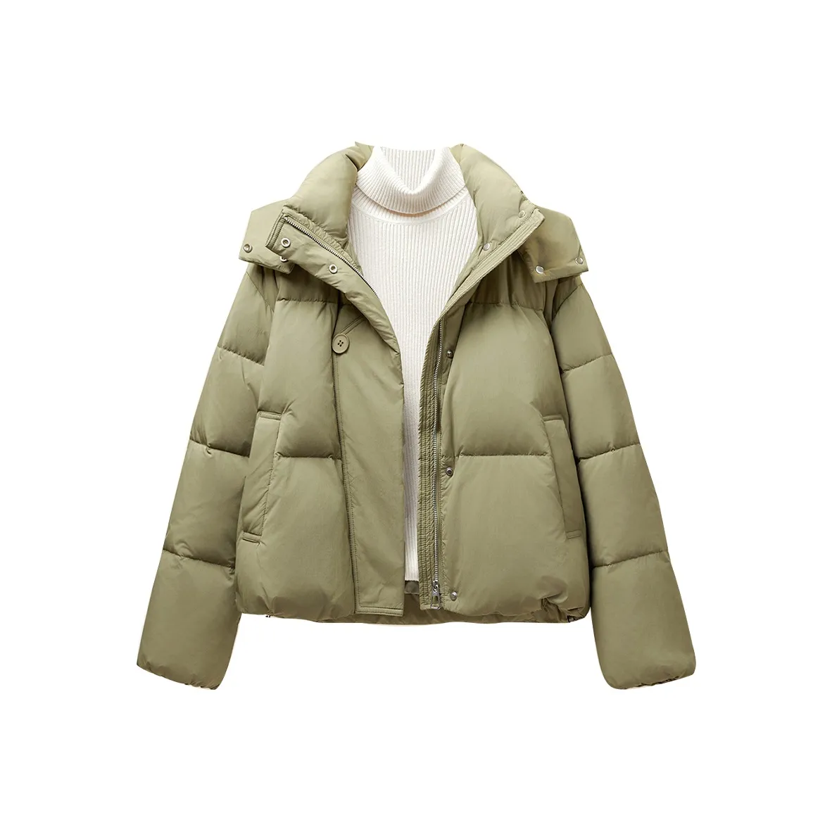 TOUCH Пуховик Женский Светлый Армейский Зеленый