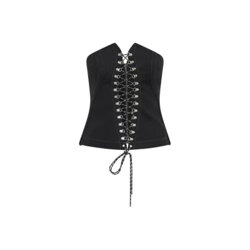DION LEE Черный Женские Топы без бретелек