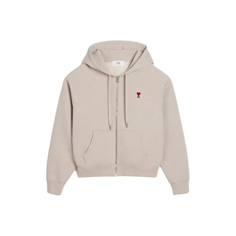 AMIPARIS Paris Ami De Coeur Logo Embroidered Zipped Hoodie