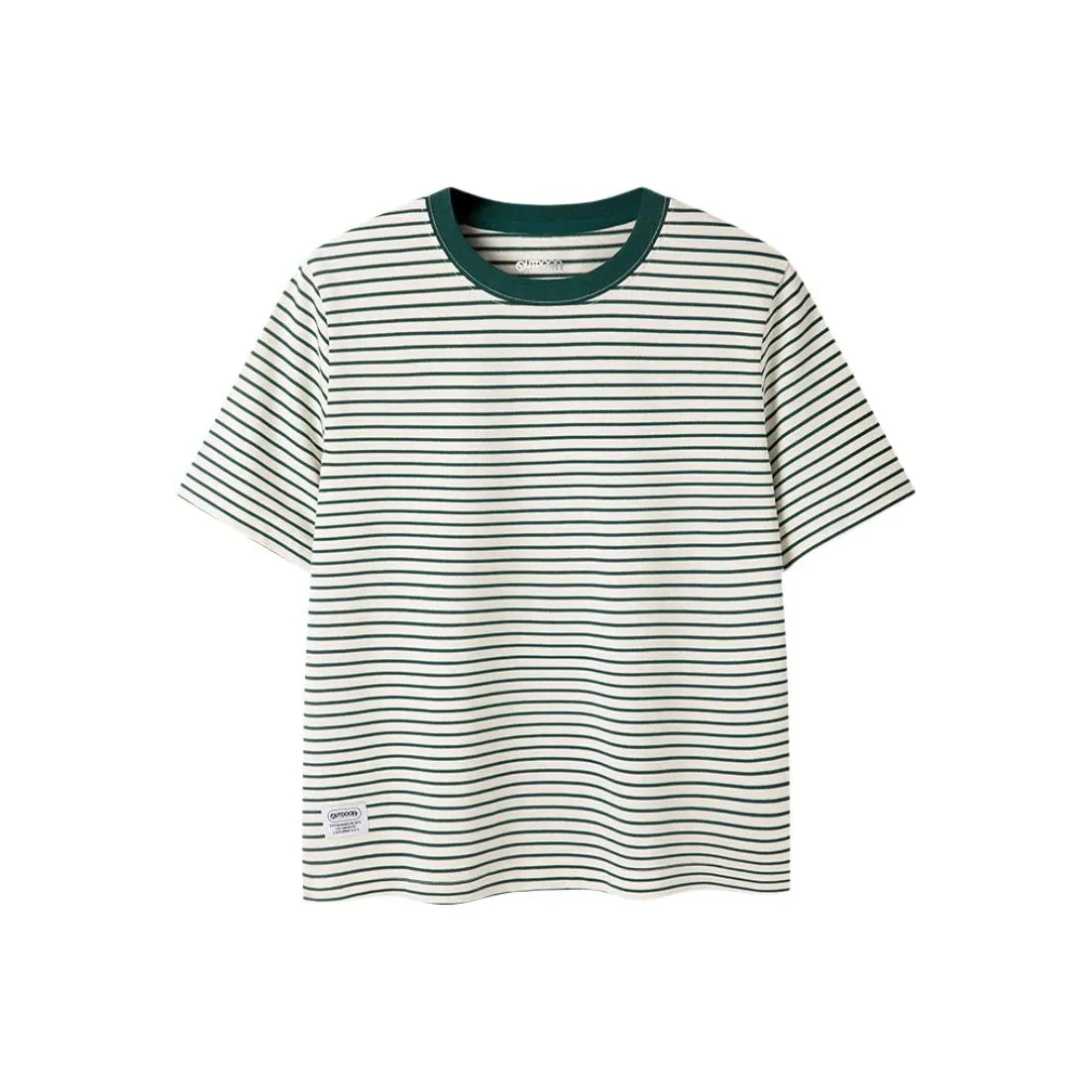 OUTDOOR PRODUCTS T-Рубашка Женская Rainforest Зеленый Белый Полоска