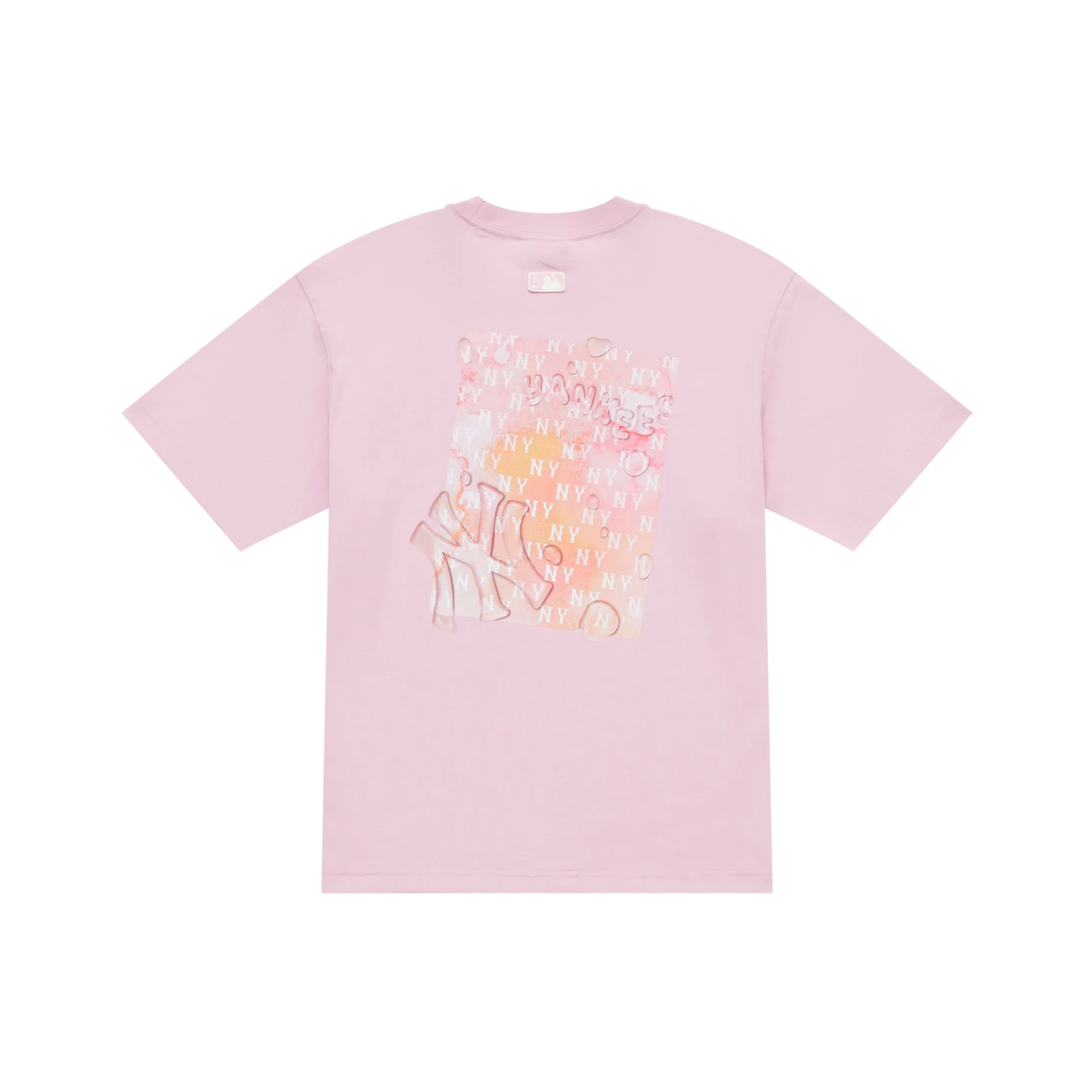 MLB Base Logo New York Yankees SS25 T-Shirt Unisex Фотиния Серый Розовый