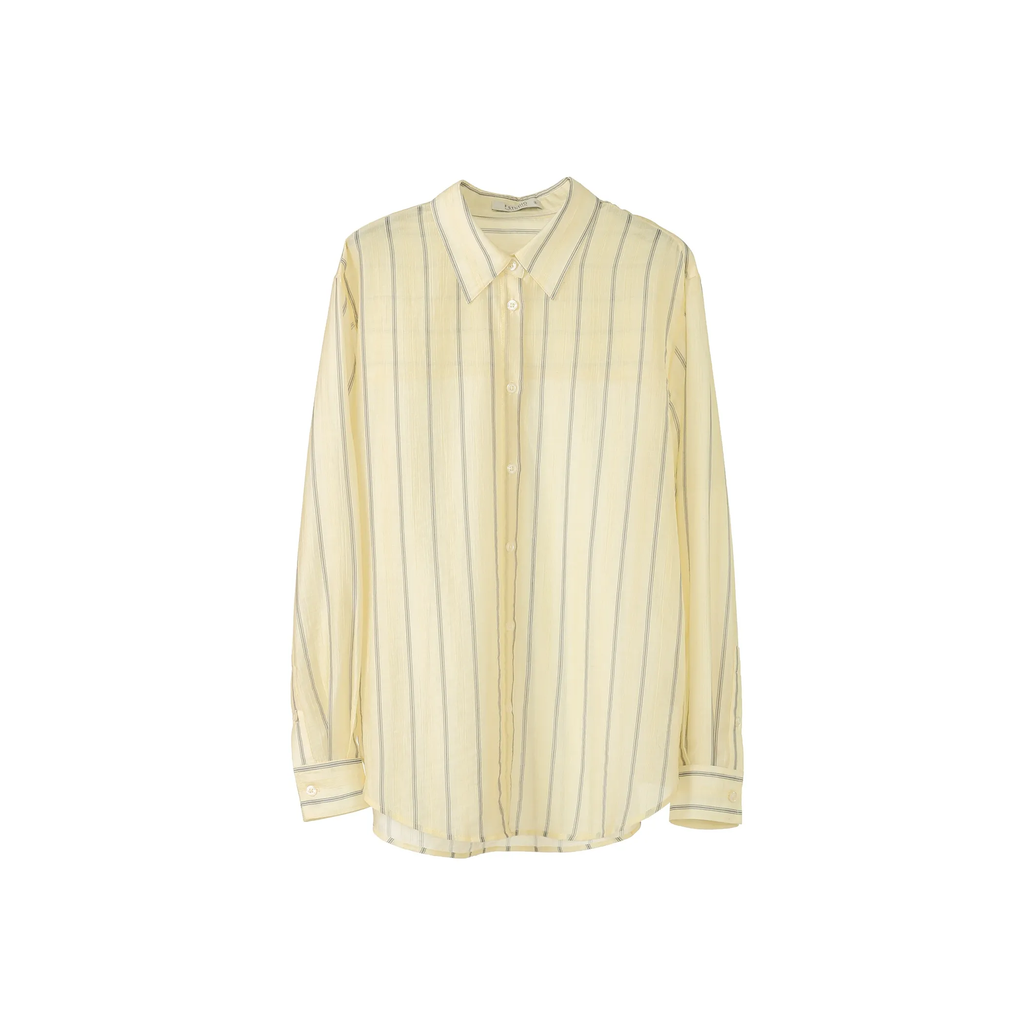 Fstudio Early Spring Korean Style Slimming Stripes Light Long Sleeved Shirt Women's
