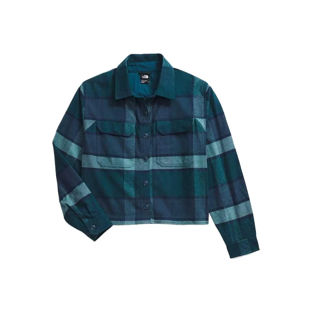 The North Face Valley Фланелевая рубашка женская синий зеленый клетка