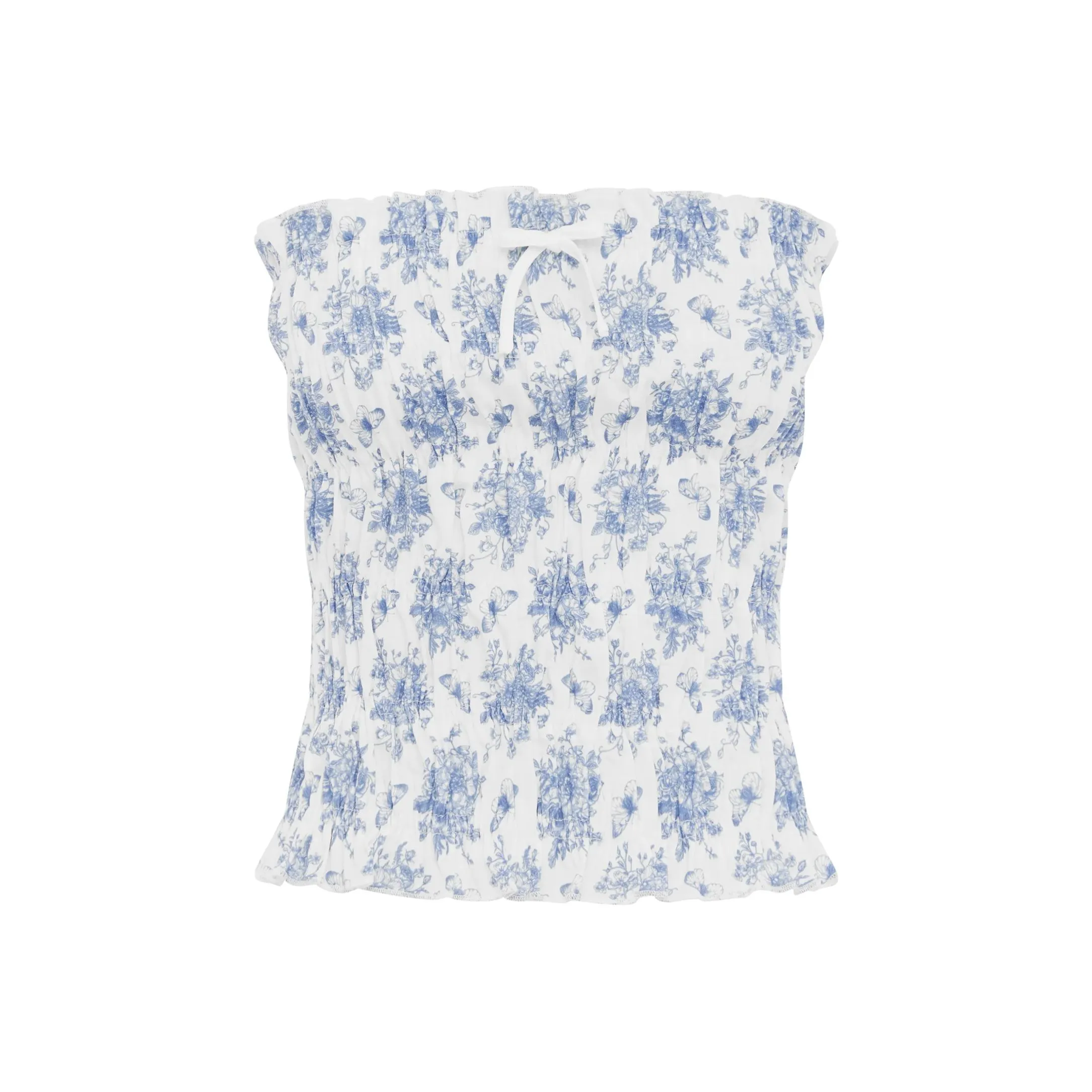 WITH JEAN FW24 Bea Топ Без бретелей Топ Женские Ткань Toile Papillon Бабочка