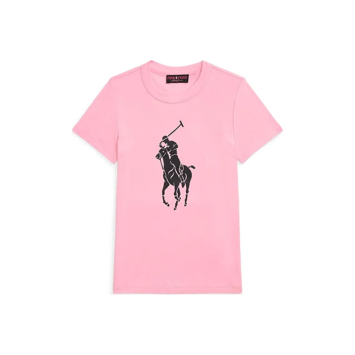 Polo Ralph Lauren Logo Pony Round Neck Pullover Slim Fit Short Sleeved T Shirt Women's Pink