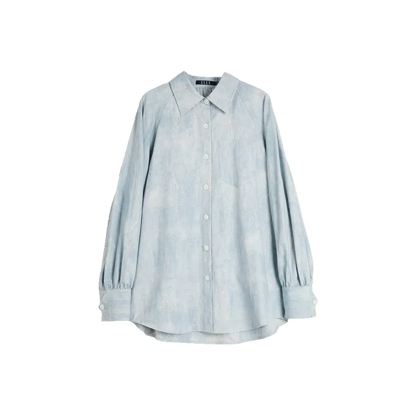 Elle Голубой цветок Женские Рубашки