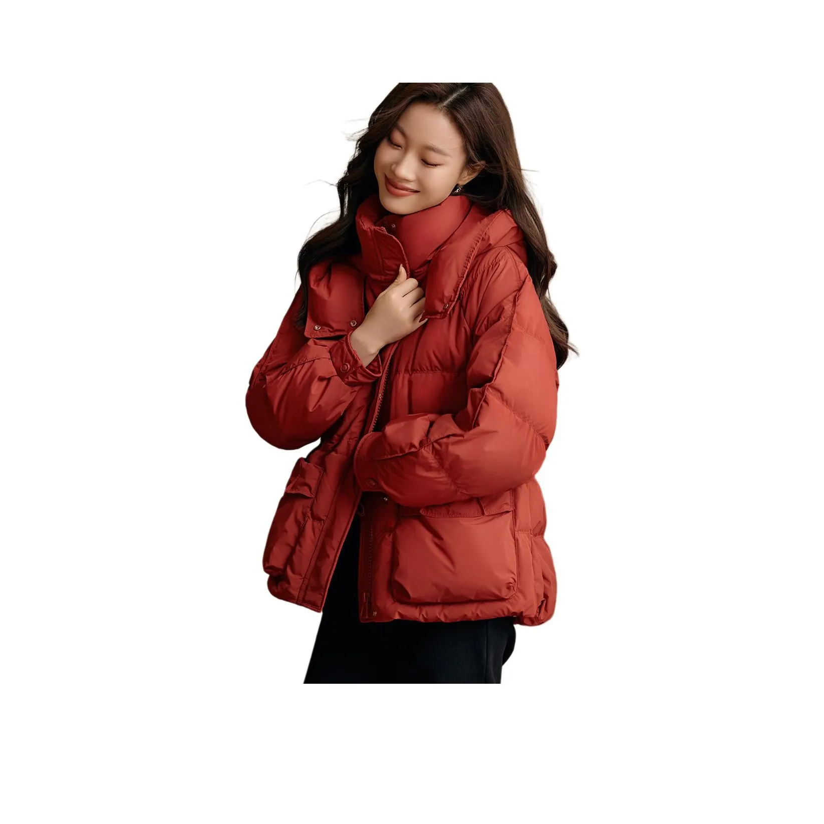 Mo Han Yi Mei Пуховик Женские Красный