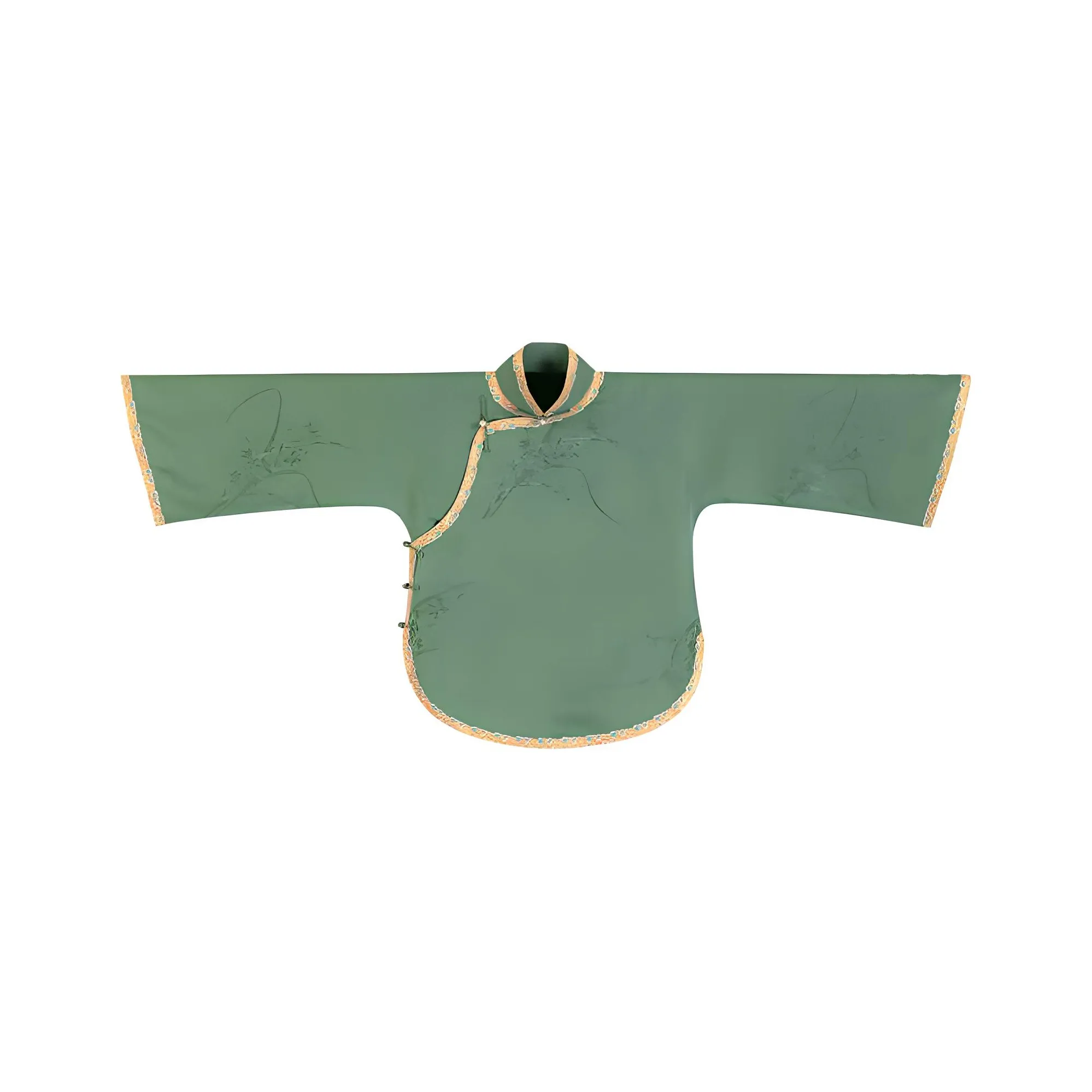 YICHENGFENGXU Рубашка Женская Зеленая Темно-зеленый Цветочный Дизайн Сатин Имитация Шелк