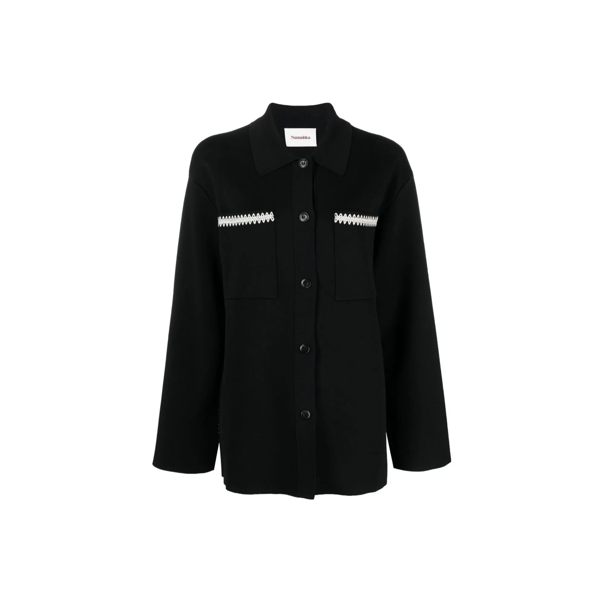 NANUSHKA Silvia Crochet trim Shirt