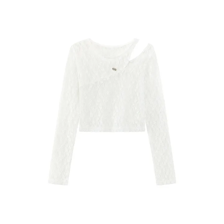 CHUU Кружево Шифон Рубашка Женская